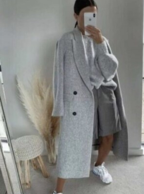 Zara Women Gray Coat Small Nwt Black Button | eBay Zara Women Gray Coat Small Nwt Black Button | eBay