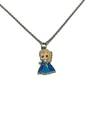 Elsa Cartoon Princess Character Charm Metal Pendant Necklace
