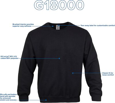 Gildan G18000 Men's Crewneck Sweatshirt - Ash Gray, Size S