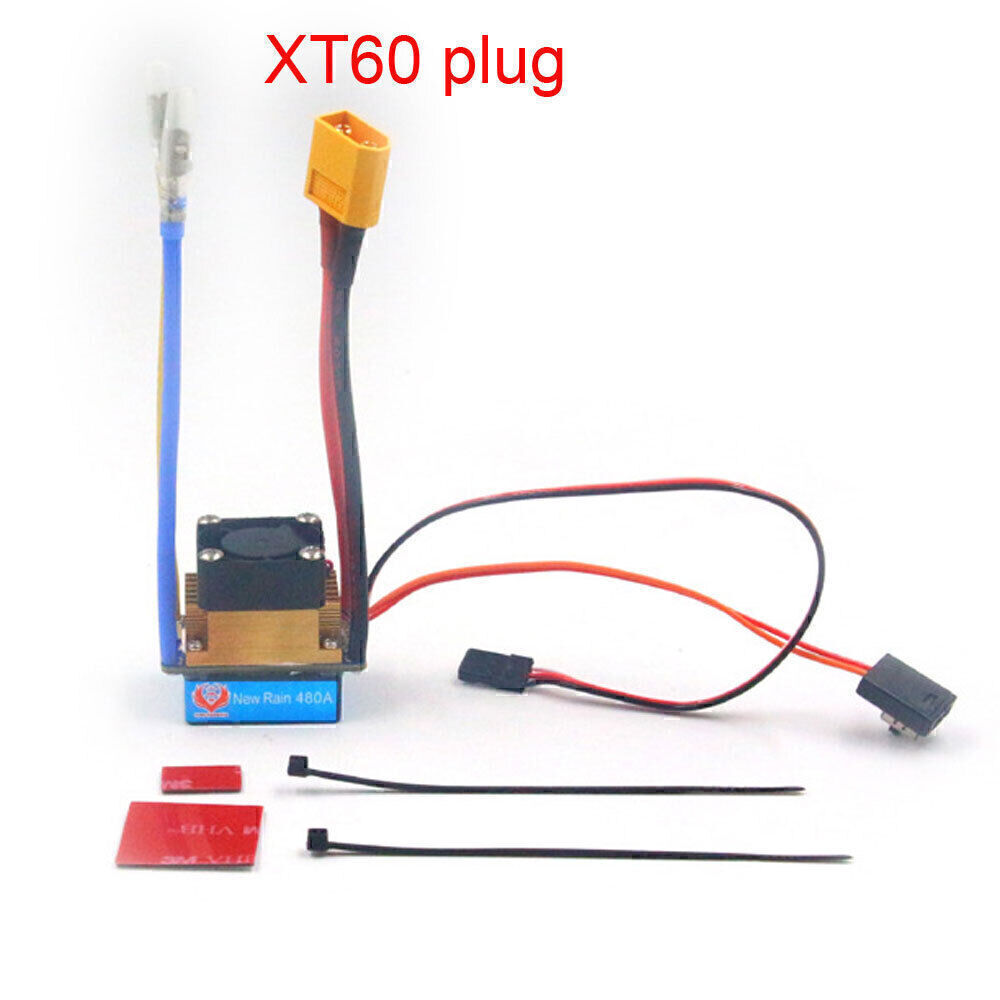 480A Brushed Waterproof ESC w/ 3 Modes for 540 550 775 Motor RC Trucks & Crawlers
