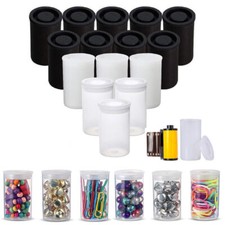 10pcs Plastic Empty Black/White Bottle 35mm Film Cans Canisters Containers