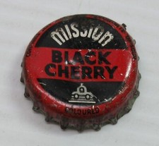 Mission Black Cherry Soda Pop Bottle Cap Crown - cork lined