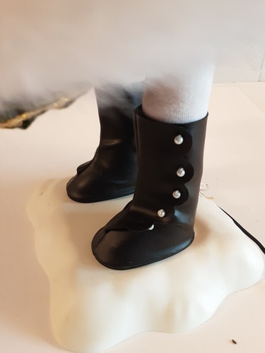 Vintage Weihnachten animiertes beleuchtetes kleines Mädchen in grünem Samt 24" groß - Bild 9 von 11