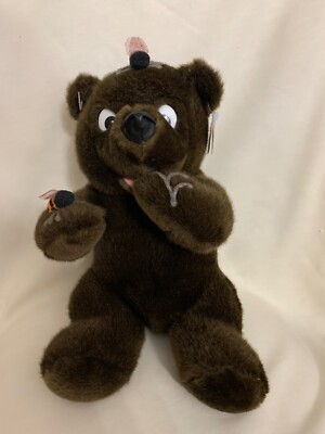 Plushland  Brown Bear with bees 11 inches tall 