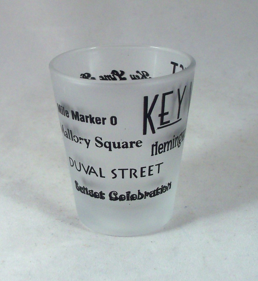 Key West Florida Souvenir Frosted Shot Glass with Landmarks eBay