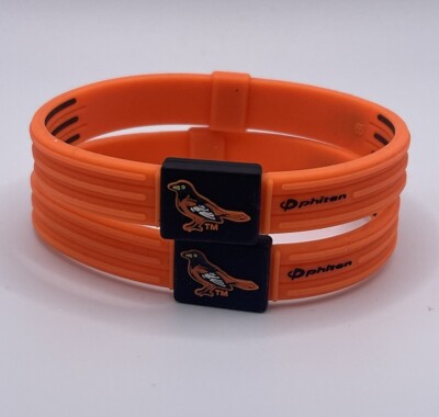 Phiten Titanium  Bracelets  Medium - 2 BALTIMORE ORIOLES - NEW, LOOSE