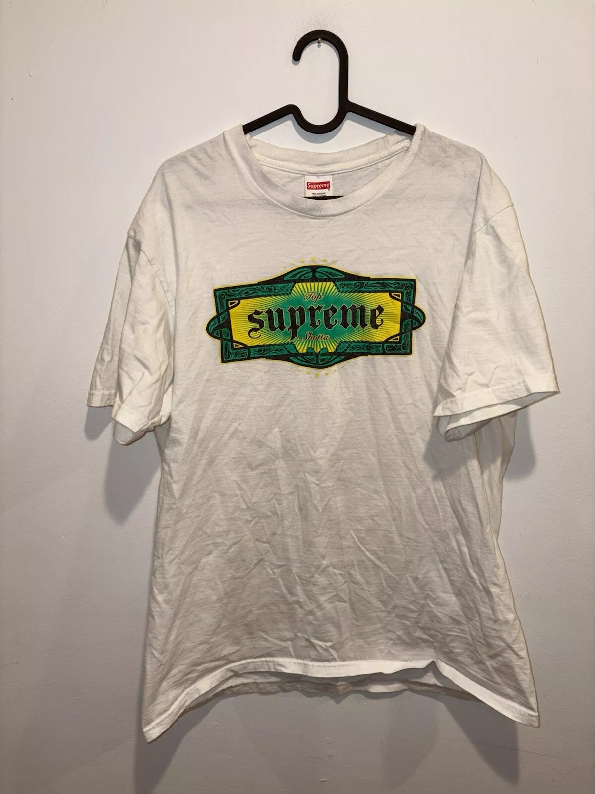Supreme Top Shotta Graphique T shirt Homme Grand Blanc Manches Courtes SS22