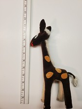 Vintage Brown Spotted Giraffe Stuffed Plush Made In Japan from the 1950s