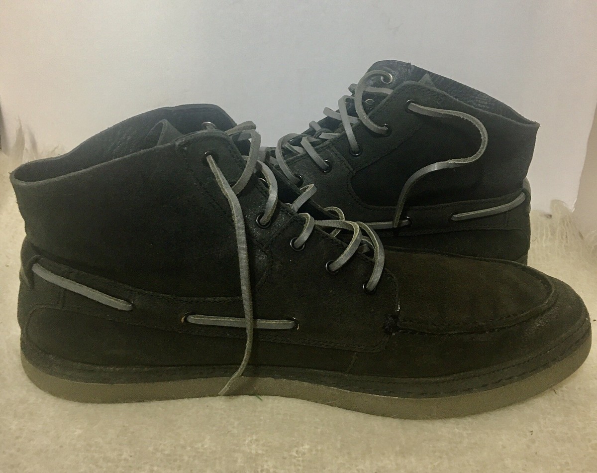 UGG 1006144 MEN’S BROWN LEATHER LACE UP ANKLE SHOE BOOTS UGG Chukka Ankle Boots Charcoal Black Leather BAYNE Gray  main image 3