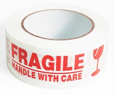 6 Rolls 2''x110 Yards Fragile Handle with Care Packing Shipping Box Sealing Tape 