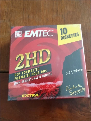 10 disquettes EMTEC 1.44MB WINDOWS 100% NEUF BLISTER Liv Offerte !!!!!!!!!!!!