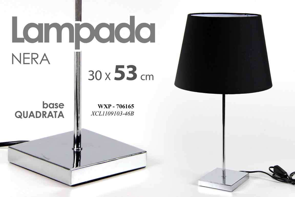 LAMPADA LUMETTO ABAT JOUR TAVOLO SCRIVANIA COMODINO BASE METALLO QUADRATA 53 CM