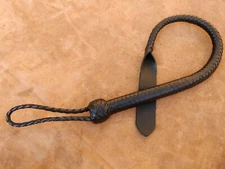 31 inch long black Cowhide leather bull whip ONE leather Tail flogger
