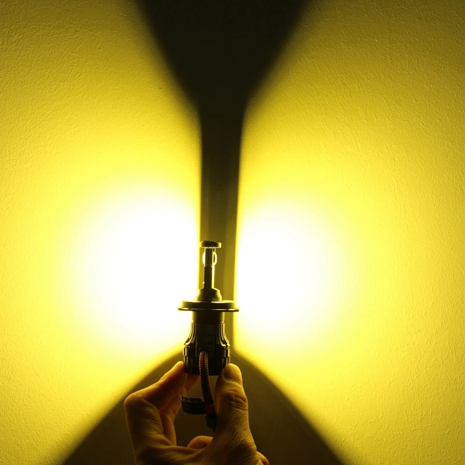 Alla Lighting 9003 Headlight High Low Bulb Golden YELLOW Increasing Visibility - Image 2 of 4