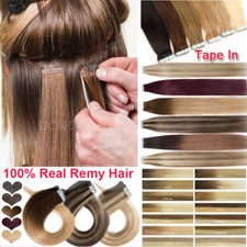 CLEARANCE Tape In 100 Real Remy Human Hair Extensions Skin Weft 10/20PCS Blonde