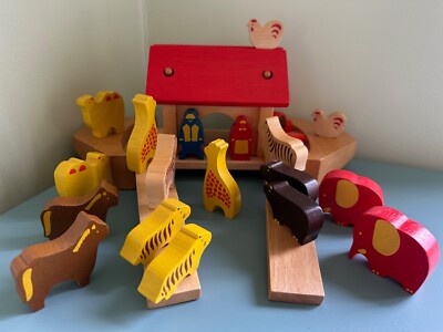 Vintage (early 1990s) Plan Toys Wooden Noah's Ark (Age 3+)