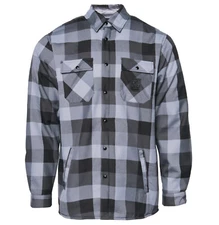 NWT Dixxon Flannel La Muerte Gray Black Buffalo Plaid Sherpa Line Flannel Jacket