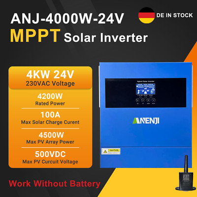 4.2KW 4200W Solar Wechselrichter Off Grid Hybrid Inverter MPPT 100A 24V 500VDC