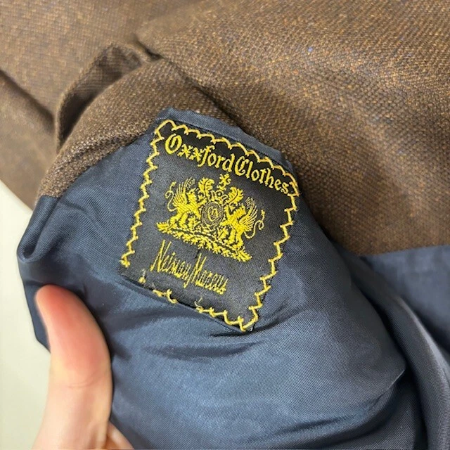 Oxxford Clothes Sportcoat Mens 44R Silk Wool Brown Blazer Jacket 3 Button - image 3 of 4