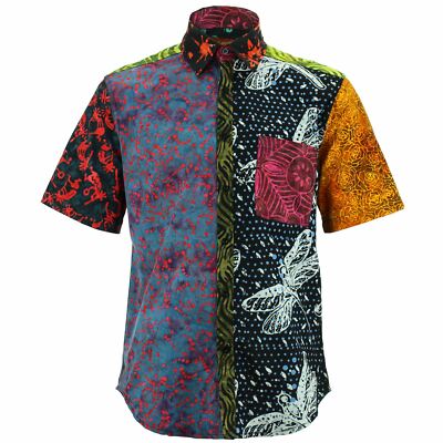 Regular Fit Kurzarm Hemd Loud Originals Random Mixed Block Print Herren