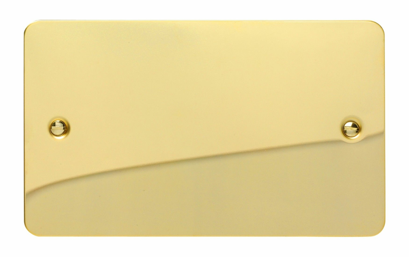 Varilight XFVDB Ultraflat Polished Brass 2 Gang Double Blank Plate
