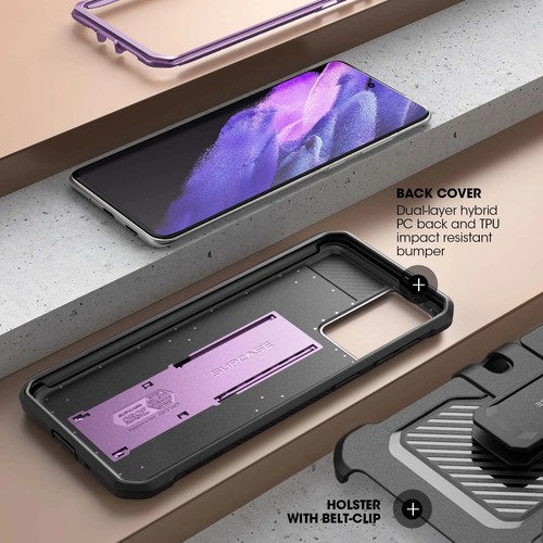 Galaxy S21 ULTRA 5G Case SUPCASE UBPRO Rugged Full Body Cover Kickstand Holster - Picture 27 of 31