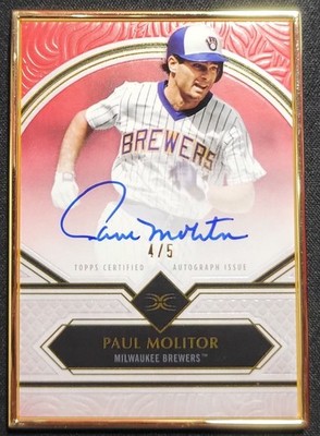 PAUL MOLITOR 2025 TOPPS DEFINITIVE GOLD FRAMED AUTO #4/5 FAC-PM MINNESOTA TWINS