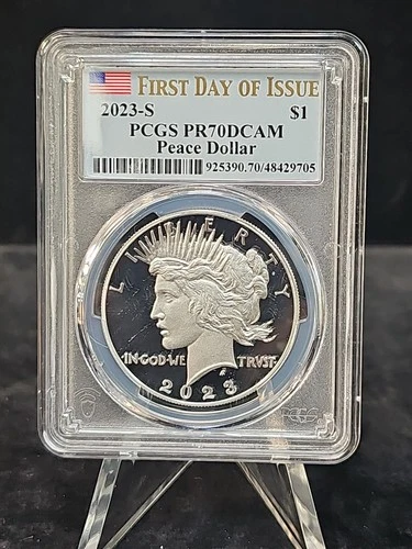 2023-S Proof Peace Silver Dollar (PR70 DCAM) PCGS First Day of Issue FDOI