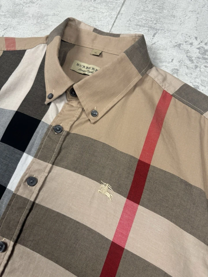 Camisa Burberry Nova a Cuadros Abotonada Manga Corta Talla XL Foto 4 de 4