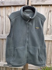 LL Bean Vest Mens Large Full Zip Fleece 2 Pocket Sleeveless Layer Grey Outdoor