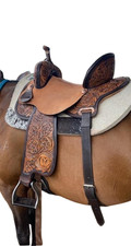 Horse Saddle Barrel Racing Western Equestrian Racer Trail Tooled Carved