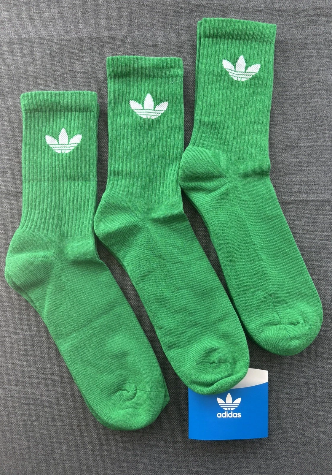 Adidas originals cushioned Cotton Crew Socks Medium 5-9 Uk men woman Green gift