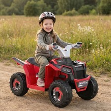 Kids Electric ATV Car, 6V Battery-Powered Ride on Toy w/Removable Back Trailer