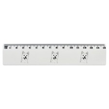 'Shiba Inu Dog' White Plastic Ruler RL021233 