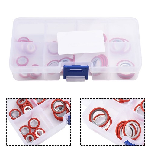 Assorted Sizes Gasket Combination Set for Car Air Conditioning 30 Washers - Picture 4 of 18