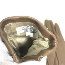 HERMES Dream Love Gloves Etoupe Leather Women's Gloves