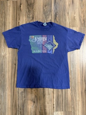 Vintage 1998 Iowa Ragbrai XXVI Biking Bicycle Purple Thrashed Faded Shirt XL