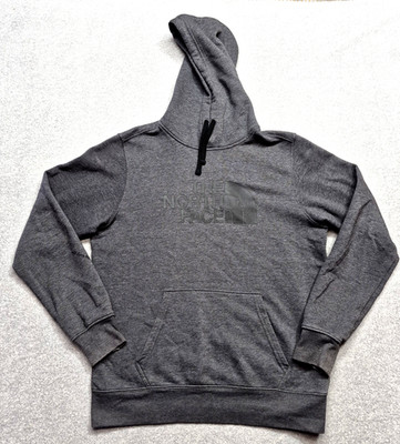 The North Face Hoodie Mens M Gray Pullover Logo Hooded Sweatshirt Long Sleeve