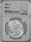 1896-P  $1  MORGAN SILVER DOLLAR  "PHILADELPHIA"  NGC MS61  #8675095-030