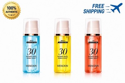 MENOKIN 30 Seconds Bubble Mask 3 Set Moist Bright Elasticity Care K-Beauty