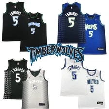 YOUTH Anthony #5 Edwards Stitched Jersey Black/Blue/Gray/White