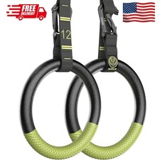 Gymnastic Rings with Adjustable Straps, Non-Slip Pull Up Rings with Straps