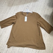 Eileen Fisher Hazel Brown Boat Neck 3/4 Sleev...