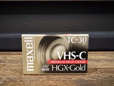 1 Maxell TC-30 VHS-C Premium High Grade HGX-Gold Camcorder Tapes Sealed New