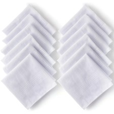 Men's Handkerchiefs Soft White Pure Cotton Hanky