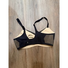 Honeylove Silhouette Bra Black Sand Wireless Mesh Bralette Size Large 38B 38C