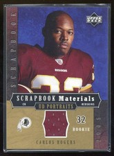 2005 Upper Deck Portraits Scrapbook Materials Carlos Rogers #SB-CA Washington