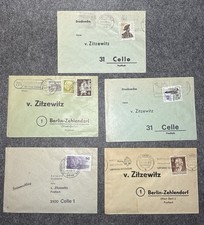 5x Bund BRD Konvolut Drucksachen Briefe an v. Zitzewitz Berlin&ndash;Celle 1950&ndash;80er