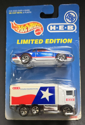 Hot Wheels H-E-B 2-Pack ''Hiway Hauler'' & ''01 Thunder Burner'' 1996