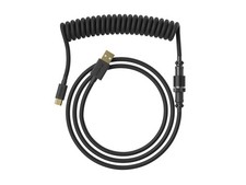 Black Coiled Keyboard Cable USB Type C To A 5Pin Aviator Connector 20W Fast